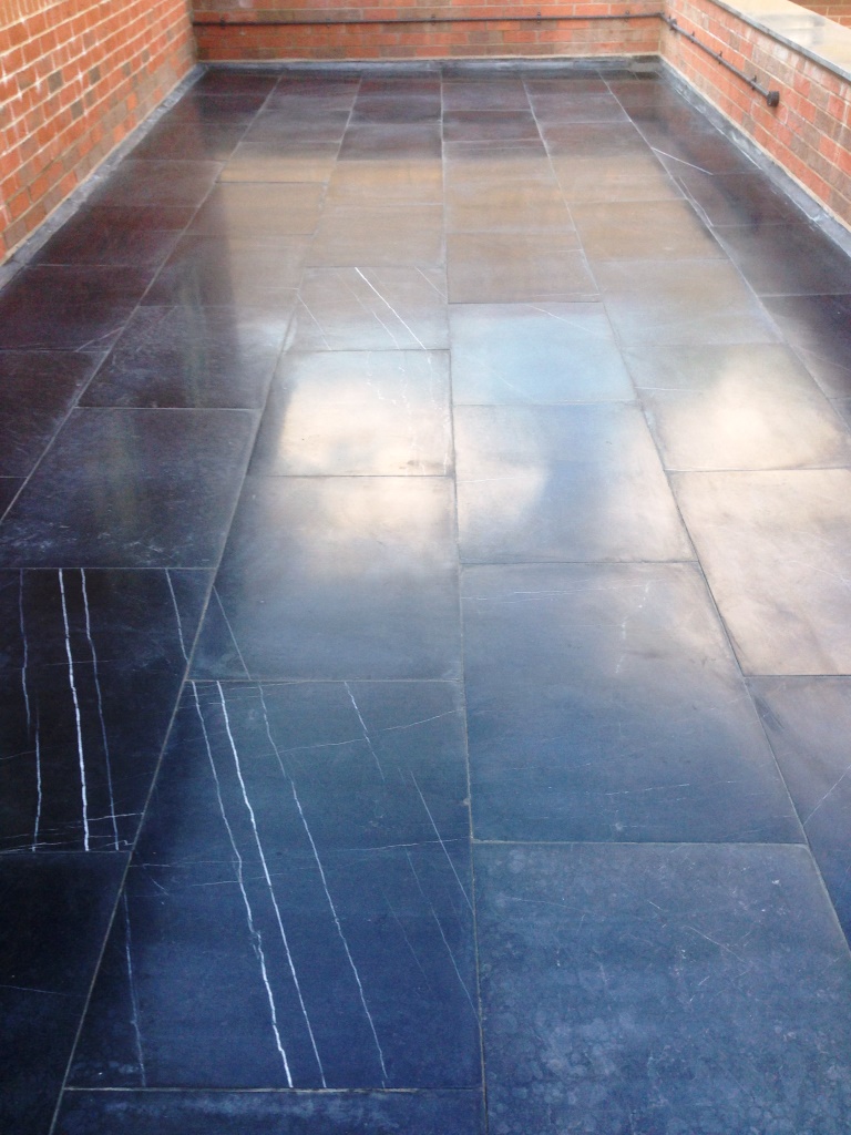 Limestone Patio After Cleaning Alderly Edge