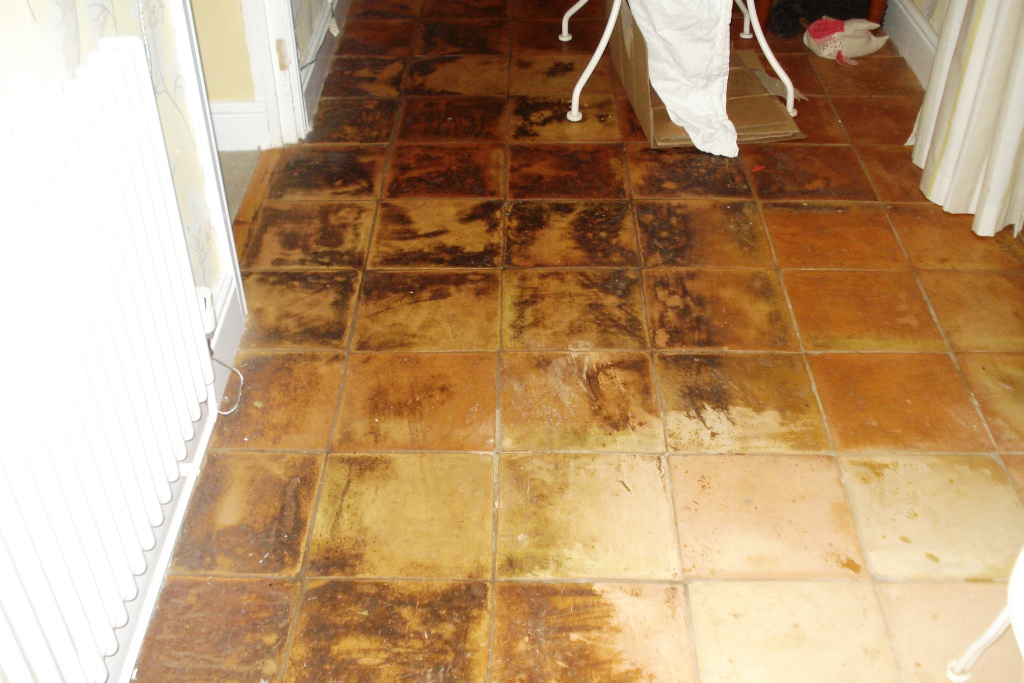 Terracotta Tile Cleaning before